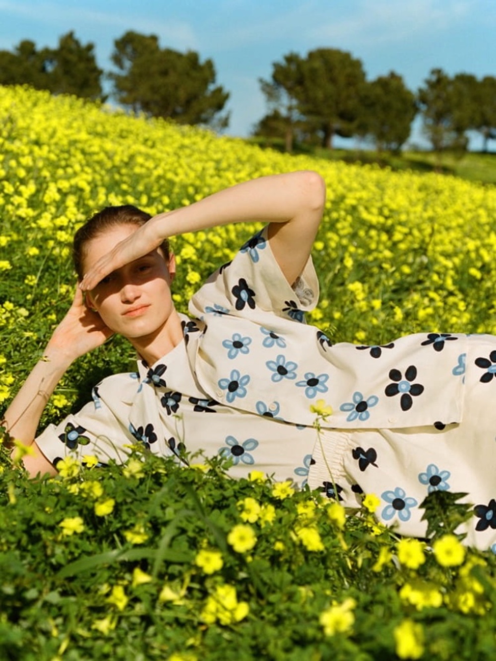 Uniqlo x Marimekko Linen-blend floral pattern short sleeve shirt